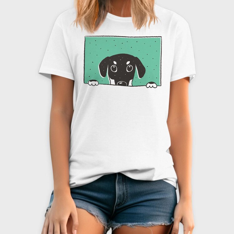 Peeking Dog, Tricou Barbati (Unisex)