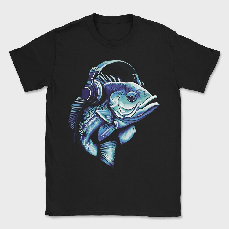 Bass Fish Headphones, Tricou Barbati (Unisex)