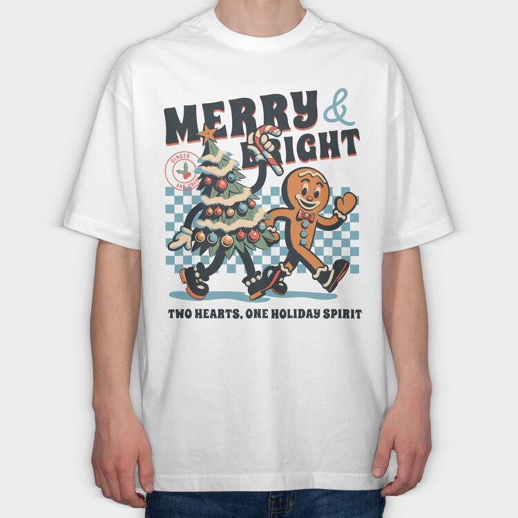 Merry and Bright Tree Cookie, Tricou Oversize Barbati (Unisex)