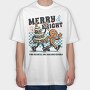 Merry and Bright Tree Cookie, Tricou Oversize Barbati (Unisex)