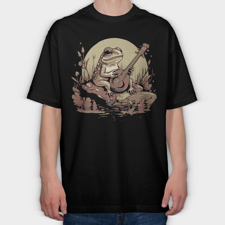 Banjo Frog Cottagecore, Tricou Oversize Barbati (Unisex)