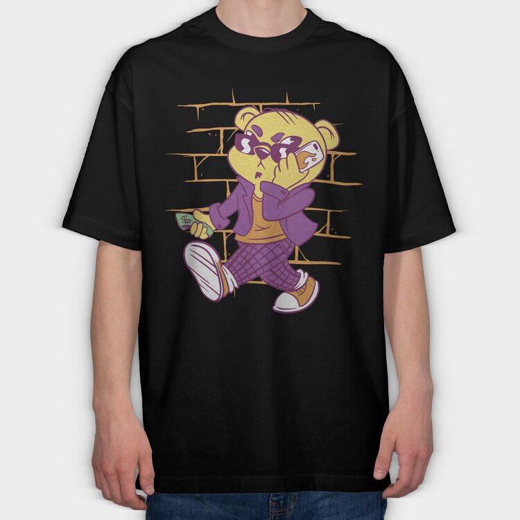 Bad Cool Bear, Tricou Oversize Barbati (Unisex)
