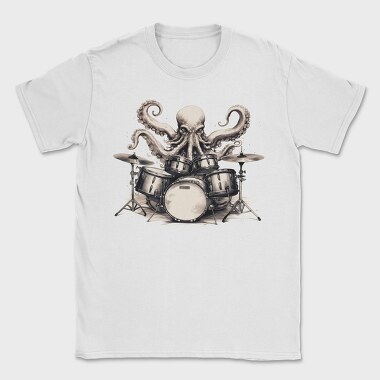 octopus playing drums, Tricou Barbati (Unisex)