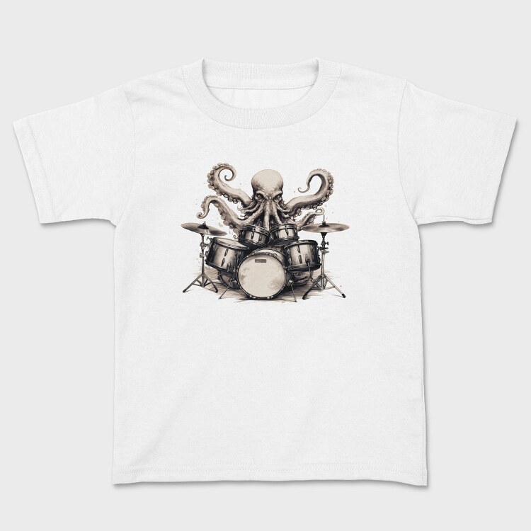 octopus playing drums, Tricou Copii