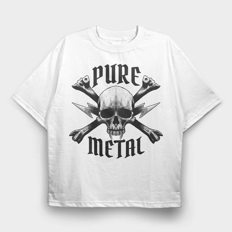 Pure Metal, Tricou Oversize Barbati (Unisex)