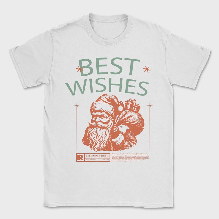 Santa Best Wishes, Tricou Barbati (Unisex)