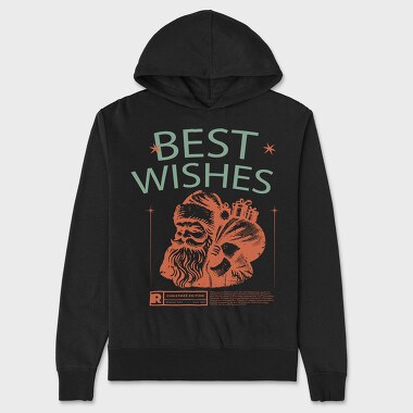 Santa Best Wishes, Hanorac Oversize Barbati (Unisex)