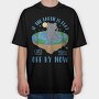 Bad Cat Flat Earth, Tricou Oversize Barbati (Unisex)