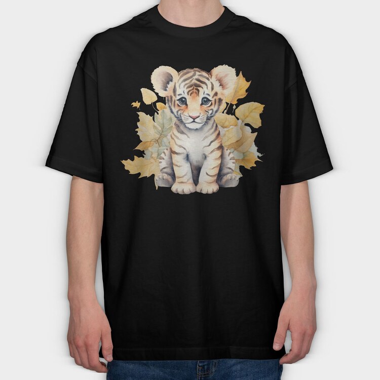 Baby Tiger, Tricou Oversize Barbati (Unisex)