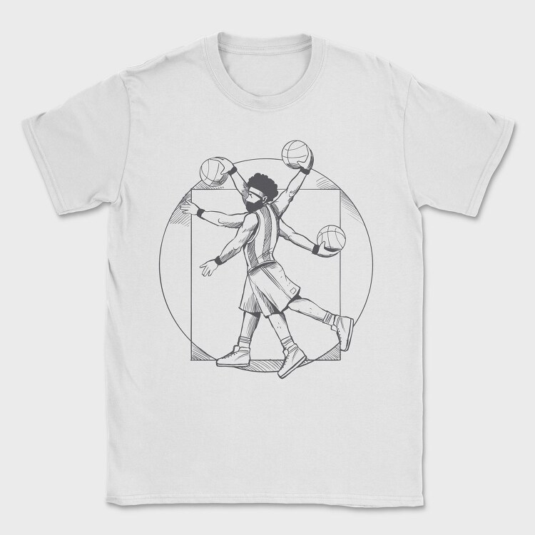 Basketball Vitruvian Man, Tricou Barbati (Unisex)