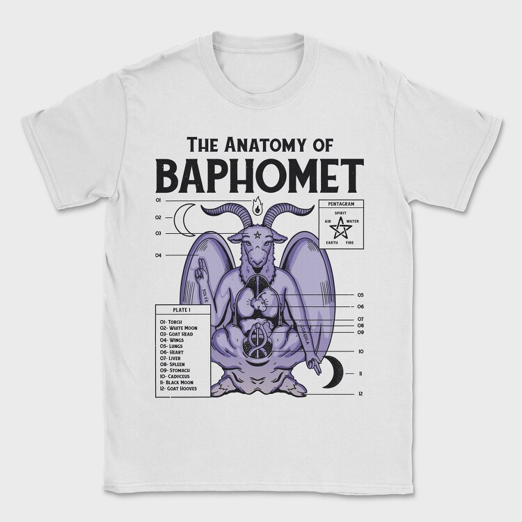 Baphomet Anatomy, Tricou Barbati (Unisex)