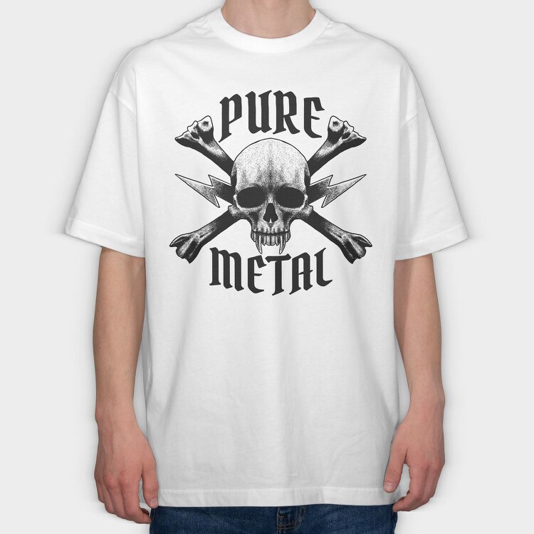 Pure Metal, Tricou Oversize Barbati (Unisex)