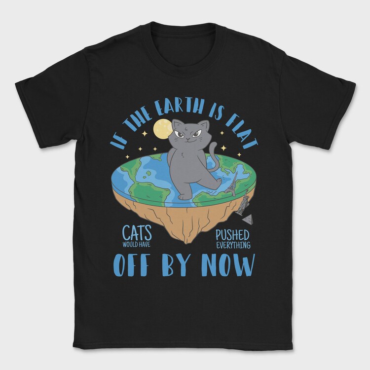 Bad Cat Flat Earth, Tricou Barbati (Unisex)