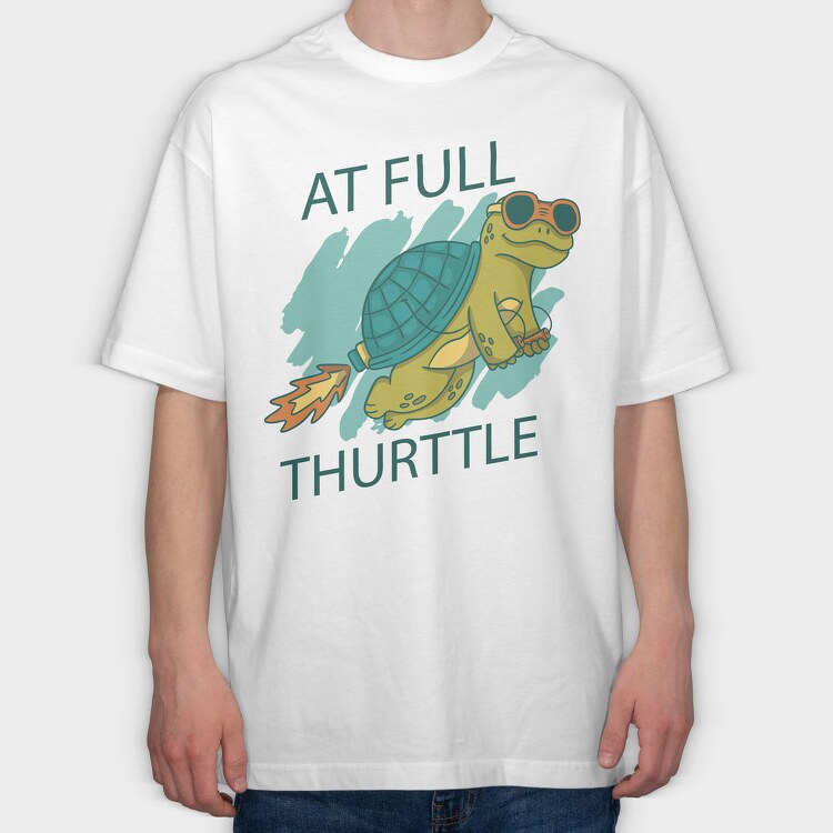 At Full Thurttle, Tricou Oversize Barbati (Unisex)