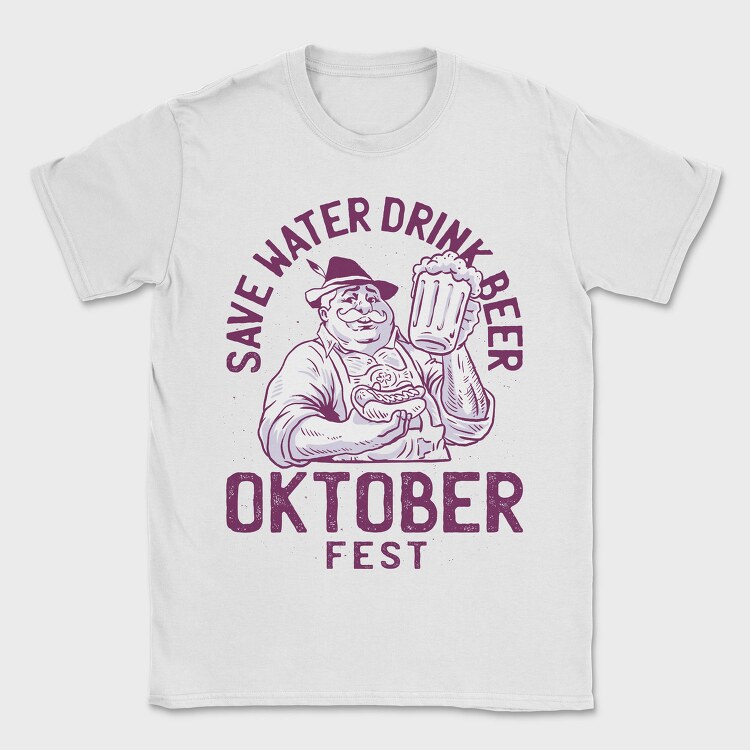 Save Water Oktoberfest, Tricou Barbati (Unisex)