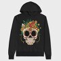 Skull Traditional Flowers, Hanorac Oversize Barbati (Unisex)