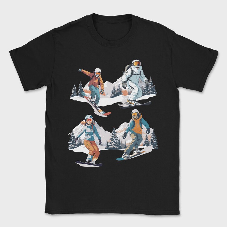 Snowboarder Set, Tricou Barbati (Unisex)