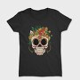 Skull Traditional Flowers, Tricou Femei