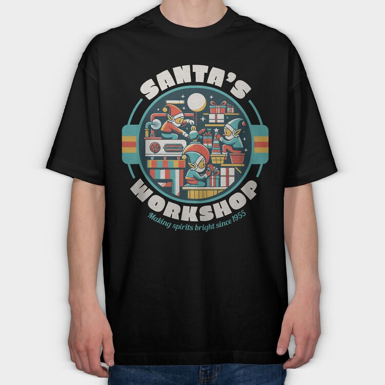 Santas Workshop, Tricou Oversize Barbati (Unisex)