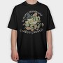 Autumn Leaves and Coffee Please, Tricou Oversize Barbati (Unisex)