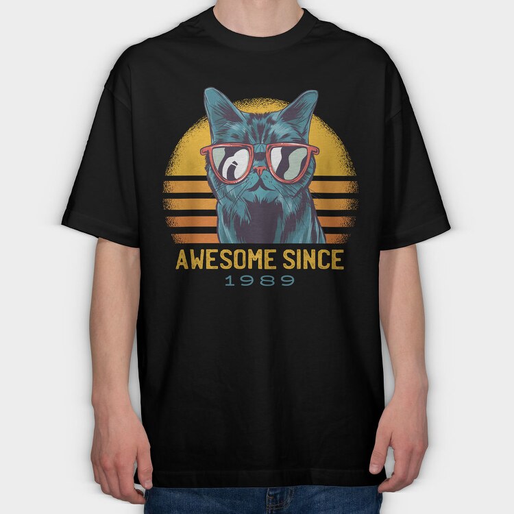 Awesome Cat Since, Tricou Oversize Barbati (Unisex)