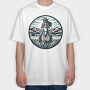 Cowgirl Riding Horse Scenic, Tricou Oversize Barbati (Unisex)