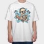 Creepy Skeleton Playing Videogames, Tricou Oversize Barbati (Unisex)