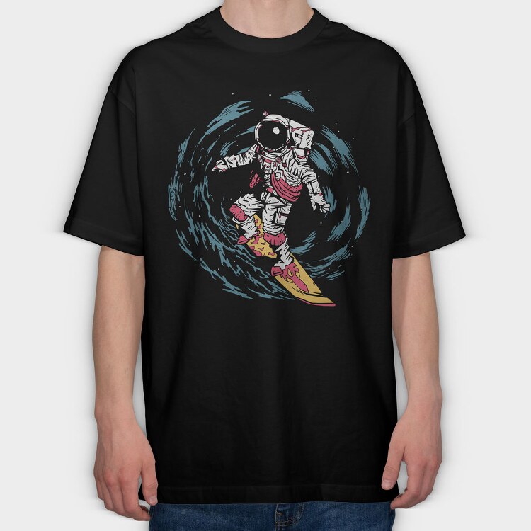 Astronaut Surf space, Tricou Oversize Barbati (Unisex)