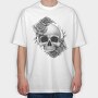Skull Roses, Tricou Oversize Barbati (Unisex)