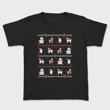 Ugly Sweater Christmas Animals, Tricou Copii