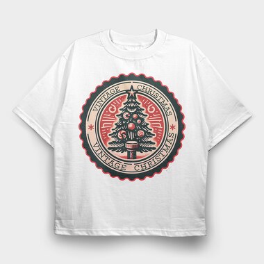 Vintage Christmas, Tricou Oversize Barbati (Unisex)