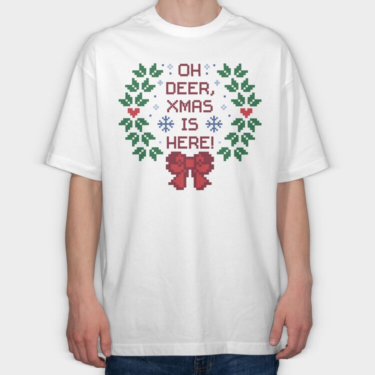Ugly Sweater Oh Deer, Tricou Oversize Barbati (Unisex)