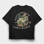 Autumn Leaves and Coffee Please, Tricou Oversize Barbati (Unisex)
