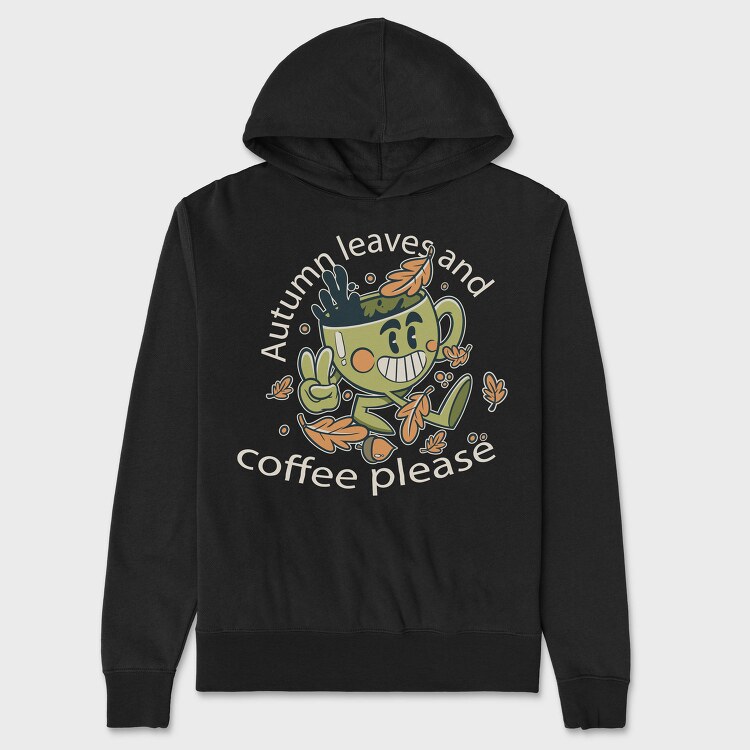 Autumn Leaves and Coffee Please, Hanorac Oversize Barbati (Unisex)