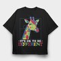 Autism Giraffe, Tricou Oversize Barbati (Unisex)