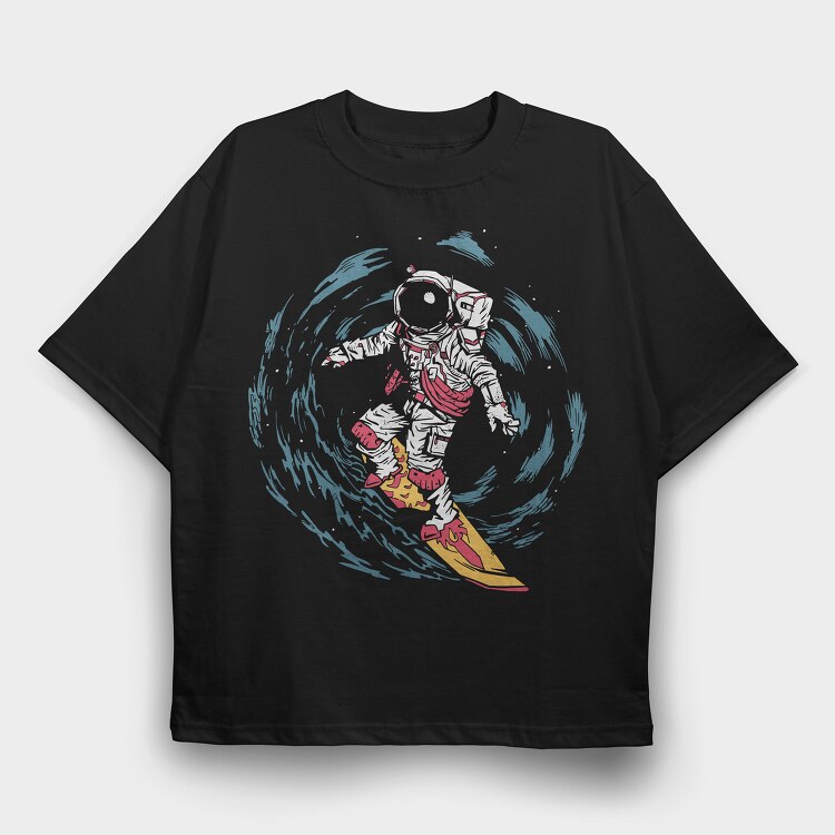 Astronaut Surf space, Tricou Oversize Barbati (Unisex)