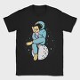Astronaut Reading moon, Tricou Barbati (Unisex)