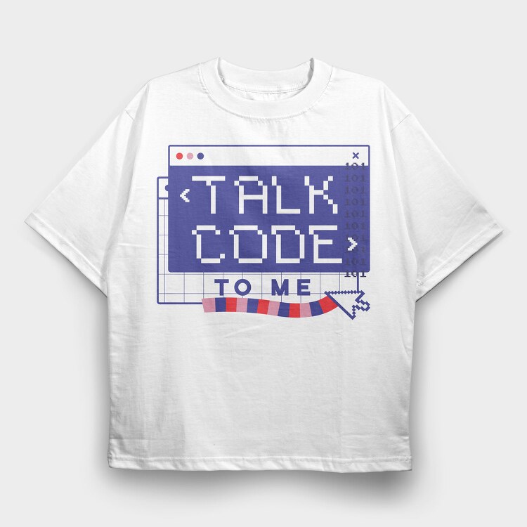 Coding Talk Code To Me Mug, Tricou Oversize Barbati (Unisex)