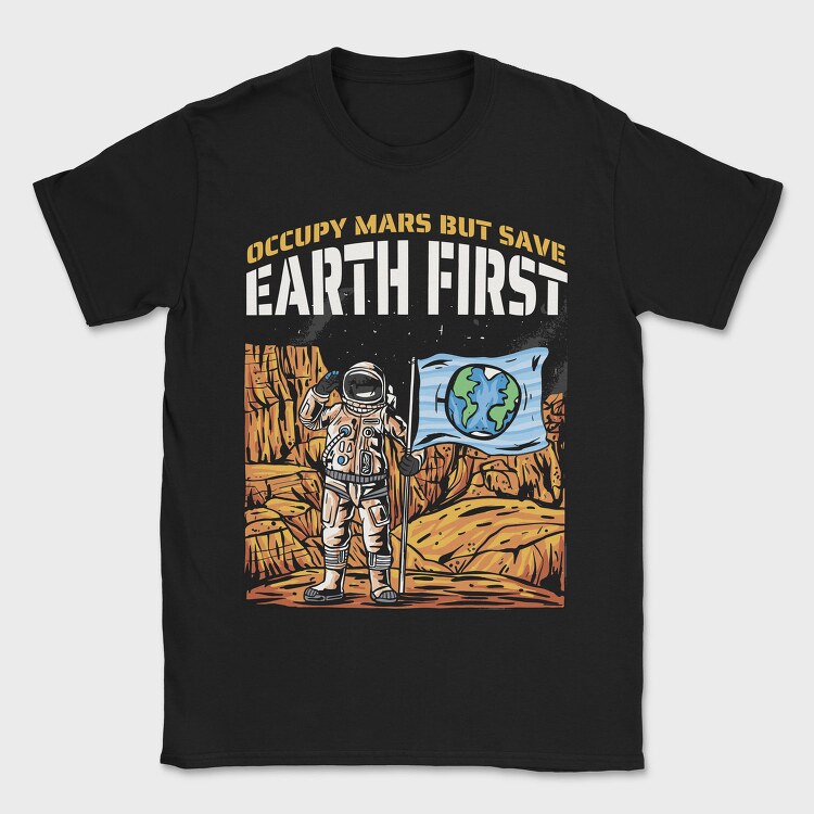Astronaut in Mars, Tricou Barbati (Unisex)