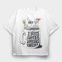 Coffee Christmas Skeleton Anti Santa Addicted, Tricou Oversize Barbati (Unisex)