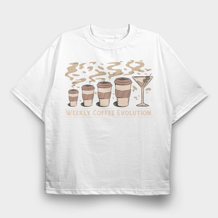 Coffee Drink Evolution Weekly, Tricou Oversize Barbati (Unisex)
