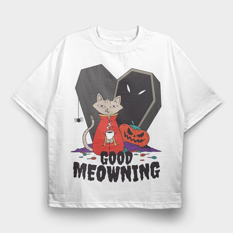 Coffee Halloween Cat, Tricou Oversize Barbati (Unisex)