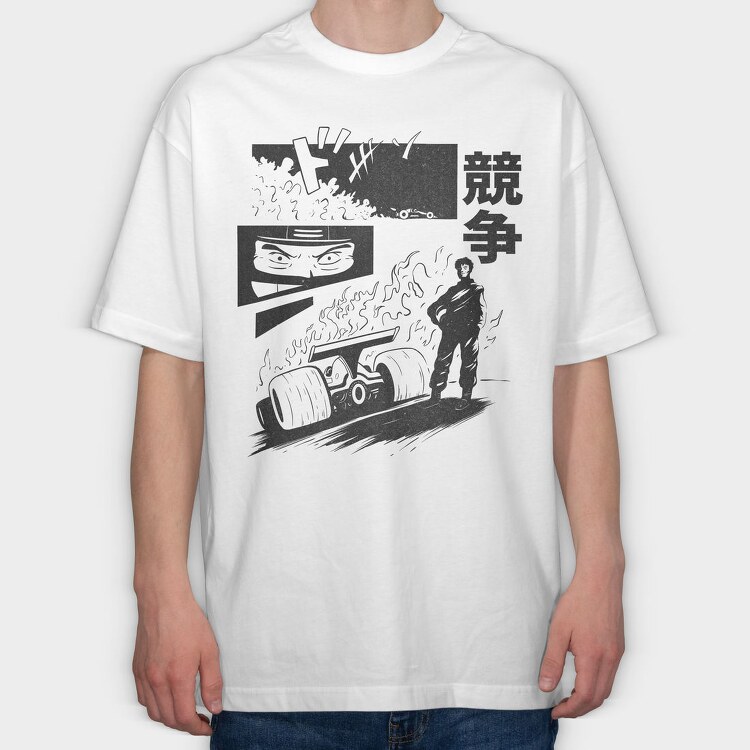 Anime Race 1, Tricou Oversize Barbati (Unisex)