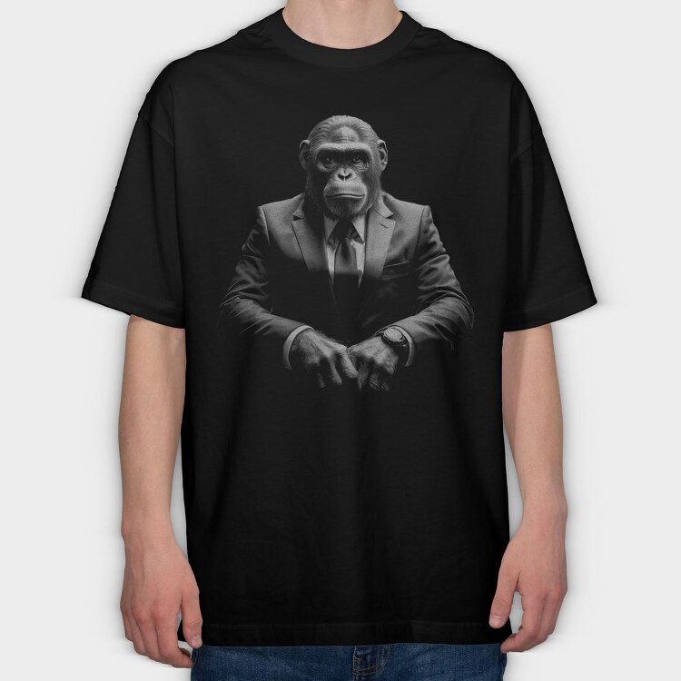 Ape Suit Monochrome, Tricou Oversize Barbati (Unisex)