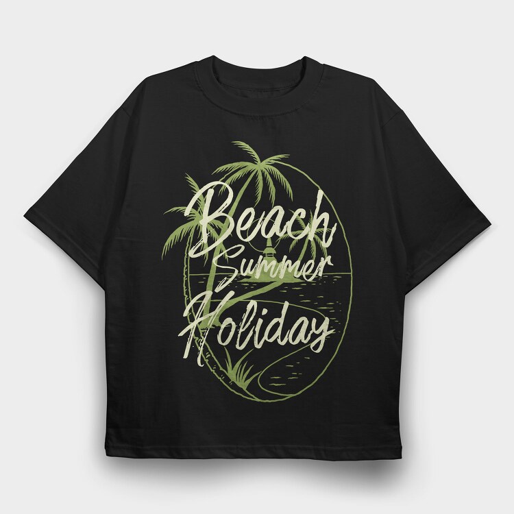 Beach Island, Tricou Oversize Barbati (Unisex)