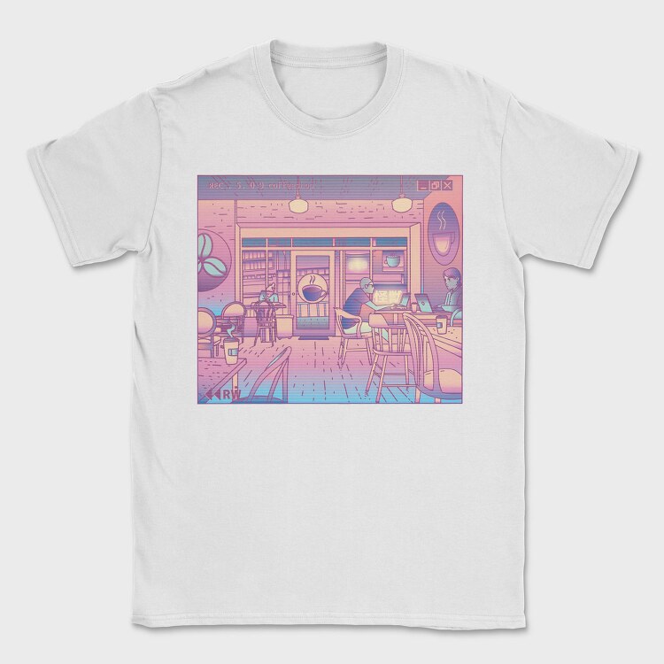 Coffee Shop Vaporwave, Tricou Barbati (Unisex)