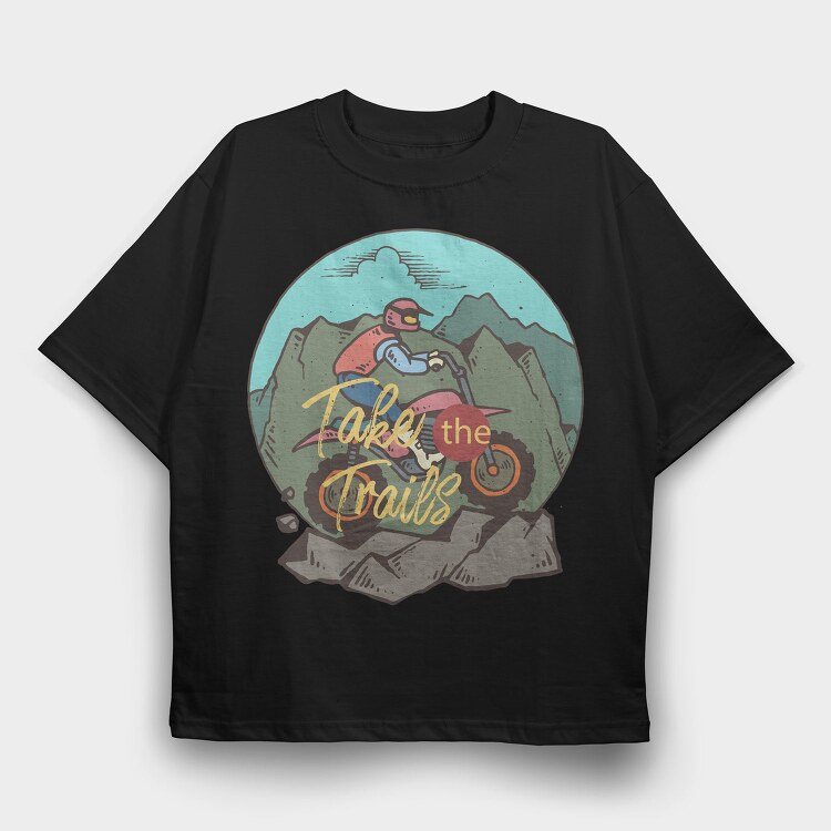 Off Road Moto, Tricou Oversize Barbati (Unisex)