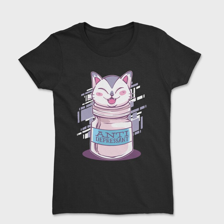 Antidepressant Cat, Tricou Femei