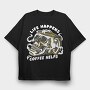 Coffee Skull Cofee Hellps, Tricou Oversize Barbati (Unisex)