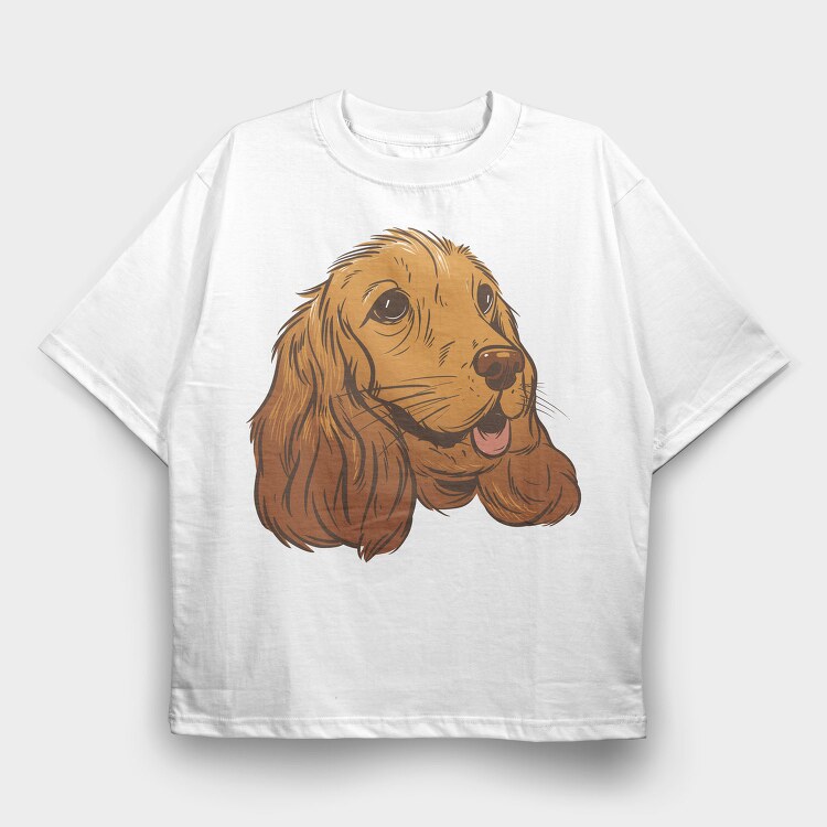 Coker Spaniel Dog, Tricou Oversize Barbati (Unisex)